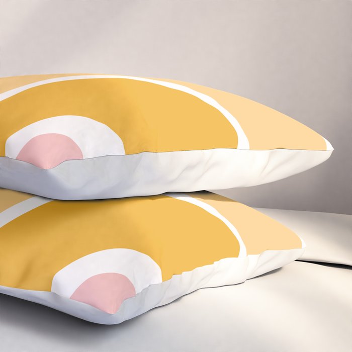 Abstract Shapes 37 in Mustard Yellow and Pale Pink Pillow Sham Gallery Image 3