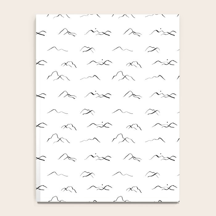 Black and white mountain landscape pattern Notebook Gallery Image 4