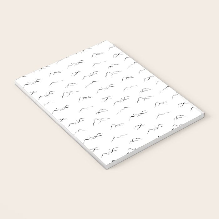 Black and white mountain landscape pattern Notebook Gallery Image 3