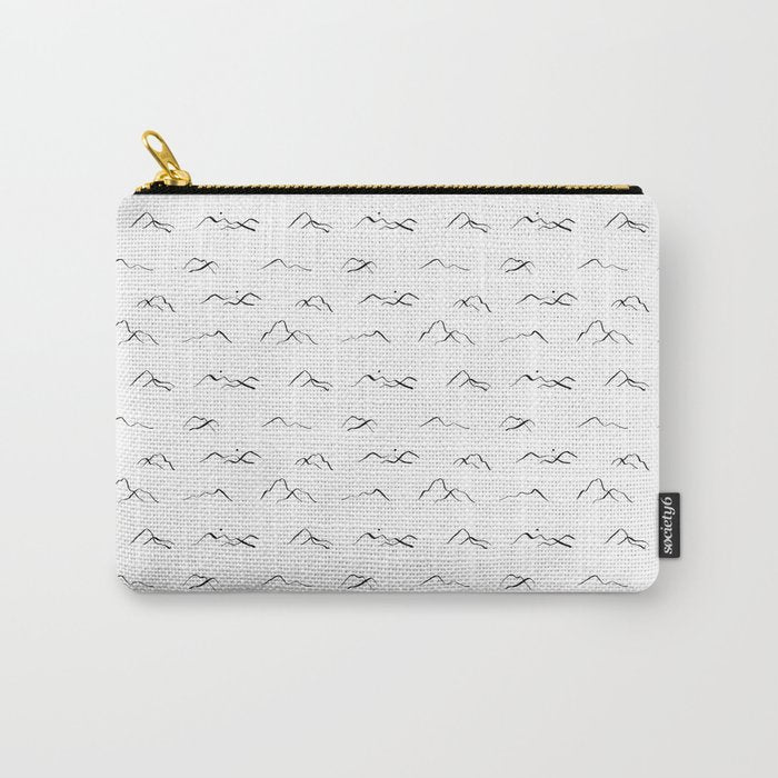 Black and white mountain landscape pattern Carry All Pouch Gallery Image 1