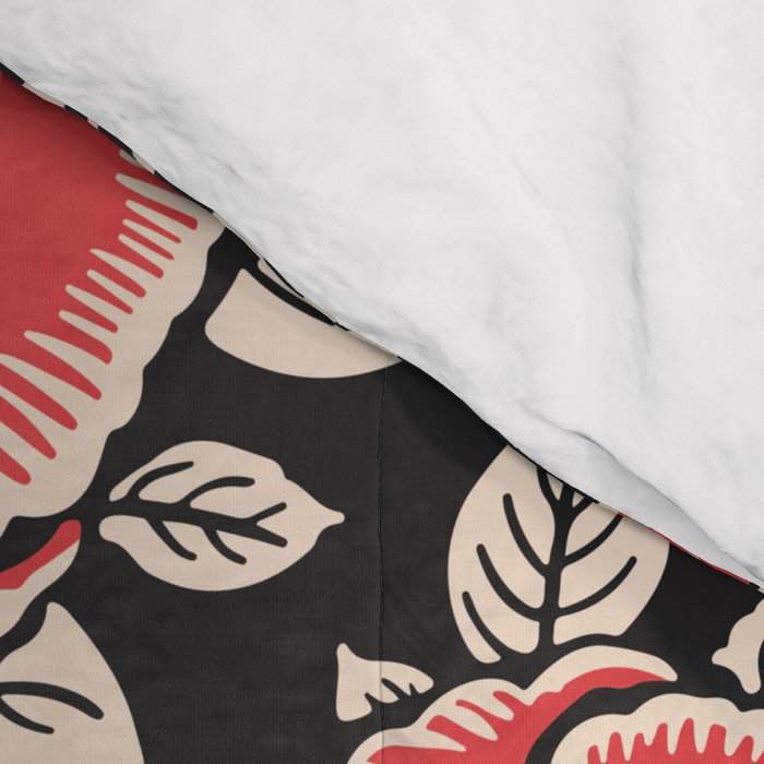 Traditional vintage red rose flower art pattern Comforter Gallery Image 4