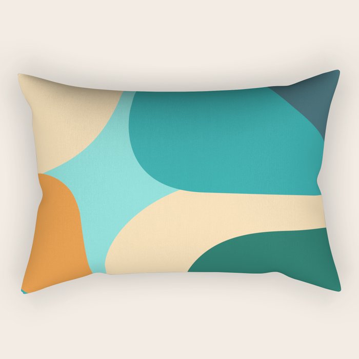 Mid Century Color Blocks Rectangular Pillow Gallery Image 1
