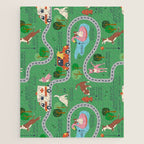 Fursics Cute Dog Park Physics Learning Pattern by Carrie Cantwell Educational STEM Playmat Design Jigsaw Puzzle Gallery Image 1