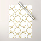 White & Gold Circles Wrapping Paper Gallery Image 1