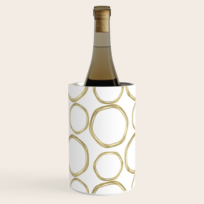 White & Gold Circles Wine Chiller Gallery Image 3