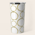 White & Gold Circles Travel Mug Gallery Image 1