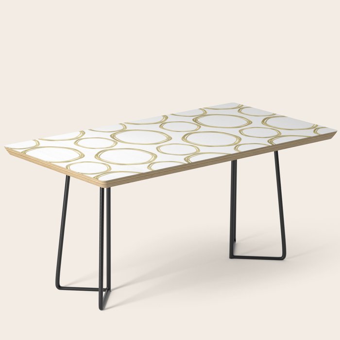White & Gold Circles Coffee Table Gallery Image 1