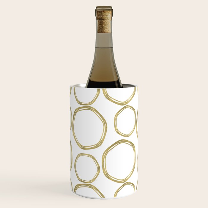 White & Gold Circles Wine Chiller Gallery Image 1