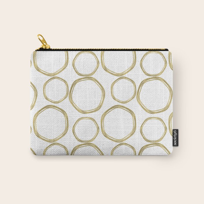 White & Gold Circles Carry All Pouch Gallery Image 1