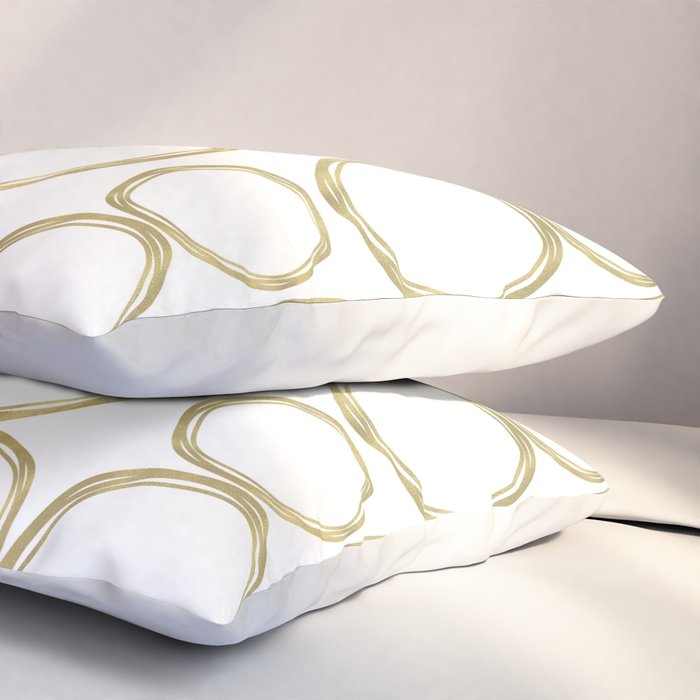 White & Gold Circles Pillow Sham Gallery Image 3