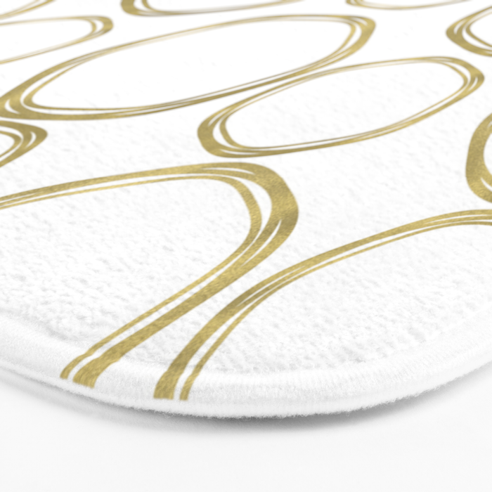 White & Gold Circles Bath Mat Gallery Image 3