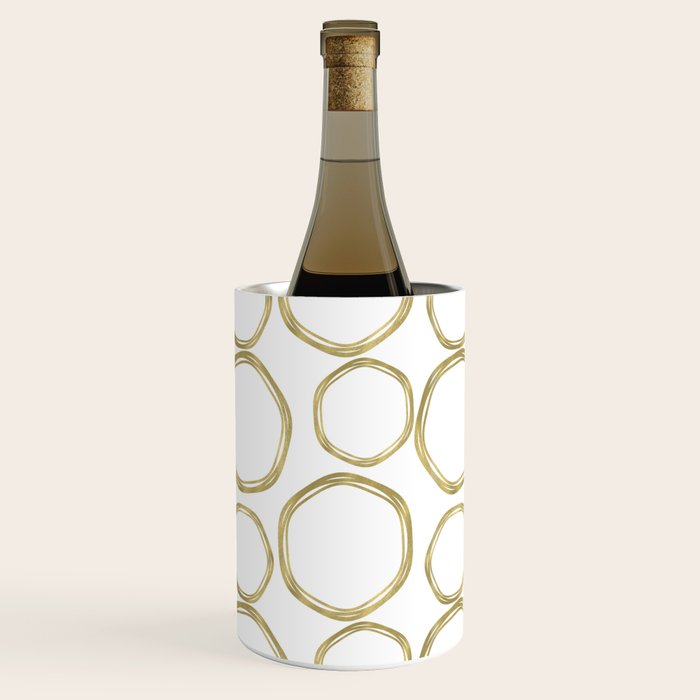 White & Gold Circles Wine Chiller Gallery Image 2
