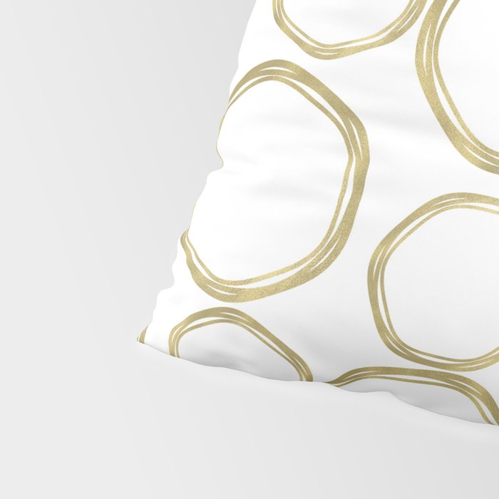 White & Gold Circles Pillow Sham Gallery Image 4