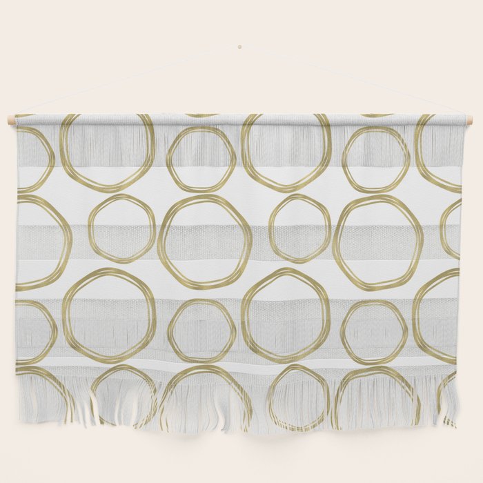 White & Gold Circles Wall Hanging Gallery Image 1