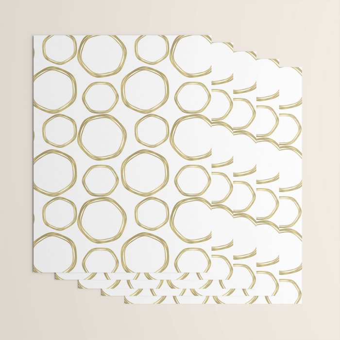 White & Gold Circles Wrapping Paper Gallery Image 3