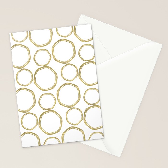 White & Gold Circles Stationery Card Gallery Image 2