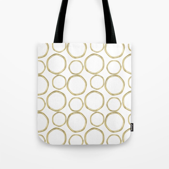White & Gold Circles Tote Bag Gallery Image 1