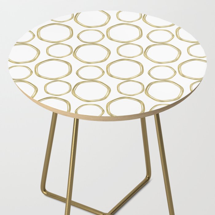 White & Gold Circles Side Table Gallery Image 2