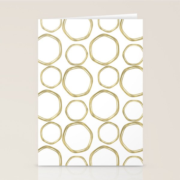 White & Gold Circles Stationery Card Gallery Image 1