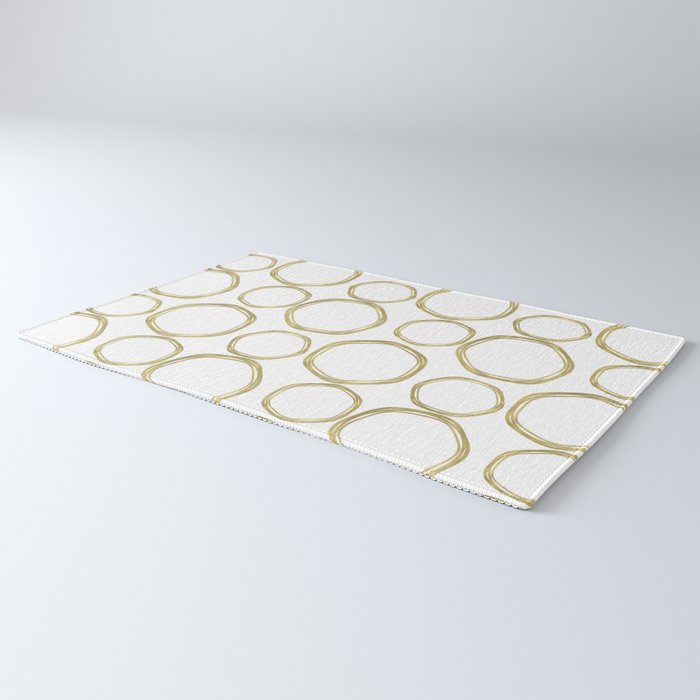 White & Gold Circles Rug Gallery Image 3
