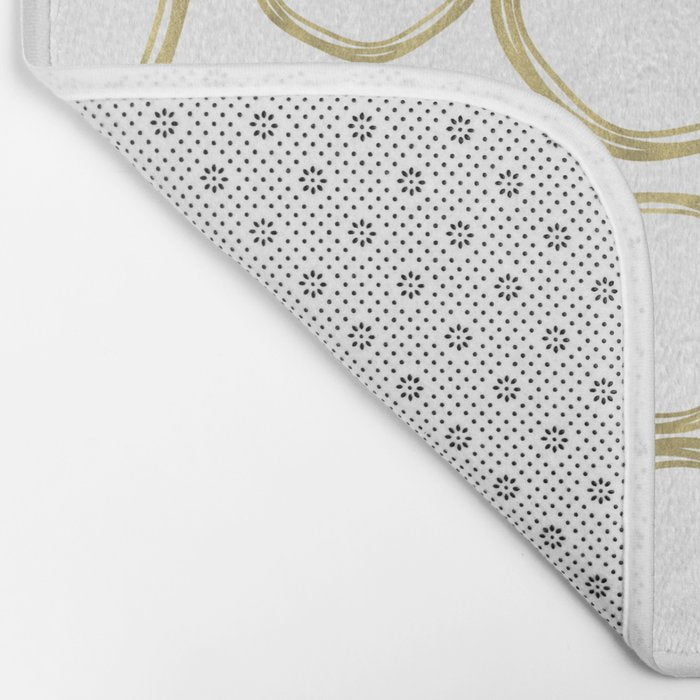 White & Gold Circles Bath Mat Gallery Image 2