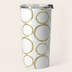 White & Gold Circles Travel Mug Gallery Image 2