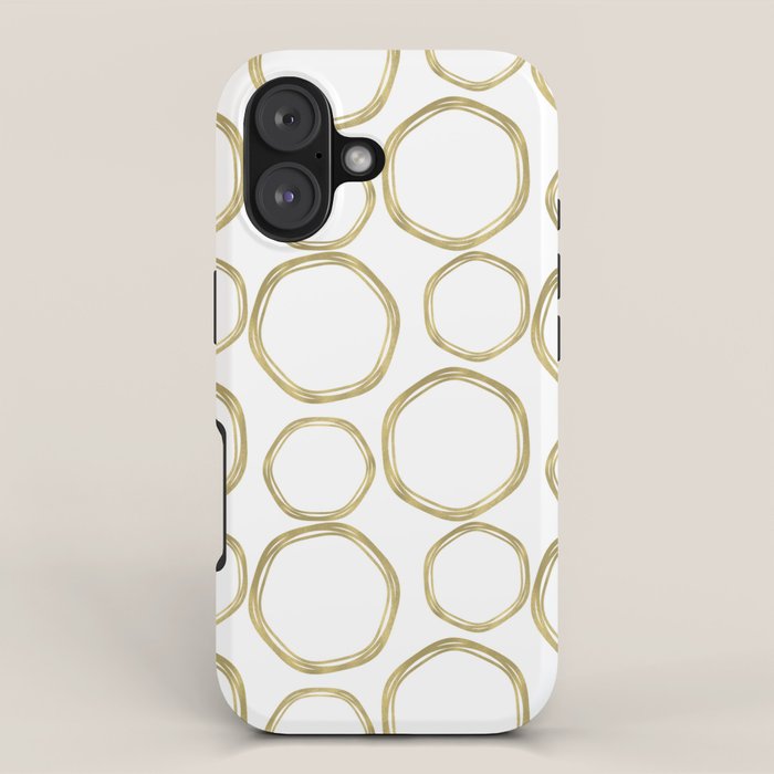White & Gold Circles iPhone Case Gallery Image 1