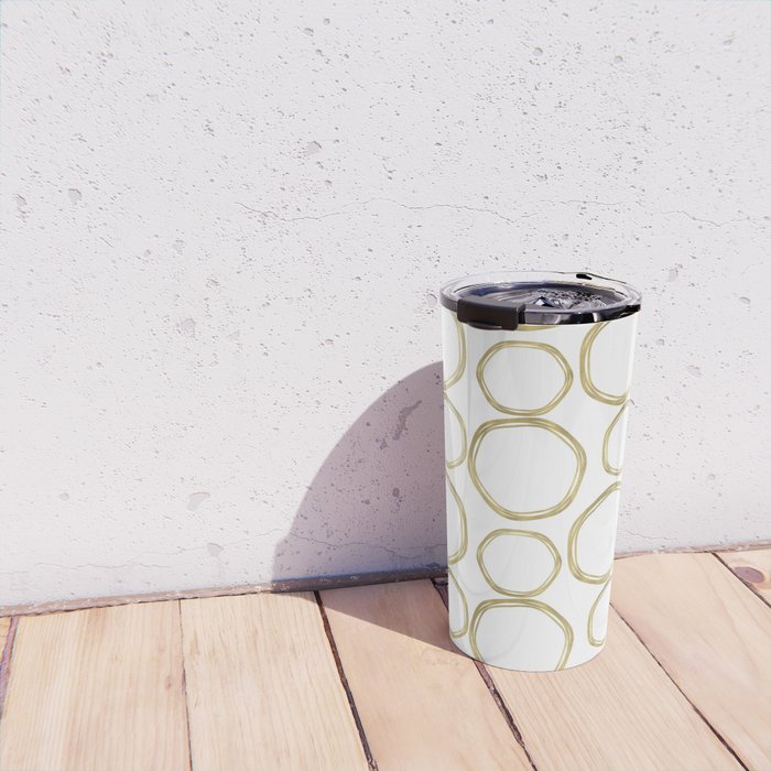 White & Gold Circles Travel Mug Gallery Image 4