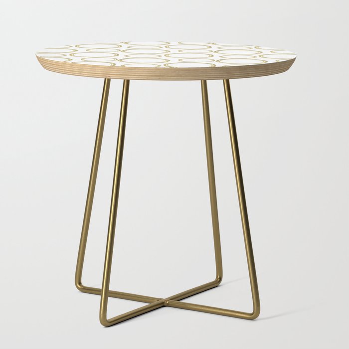 White & Gold Circles Side Table Gallery Image 1