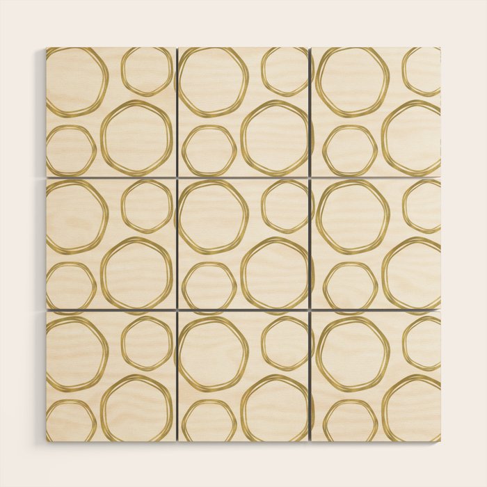 White & Gold Circles Wood Wall Art Gallery Image 1