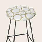 White & Gold Circles Stool Gallery Image 2