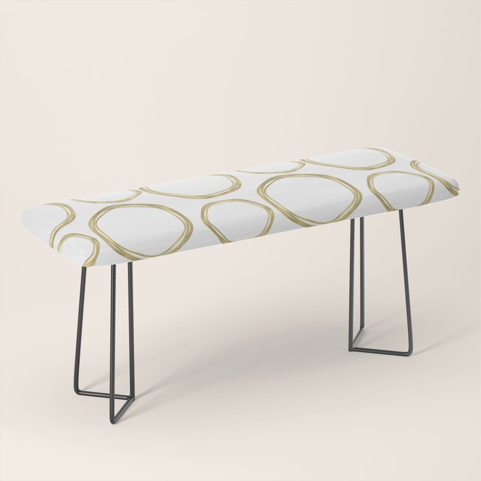 White & Gold Circles Bench Gallery Image 1