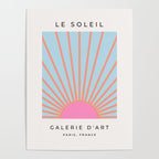 Le Soleil | 02 - Abstract Retro Sun Pink And Blue Print Preppy Modern Sunshine Poster Gallery Image 4