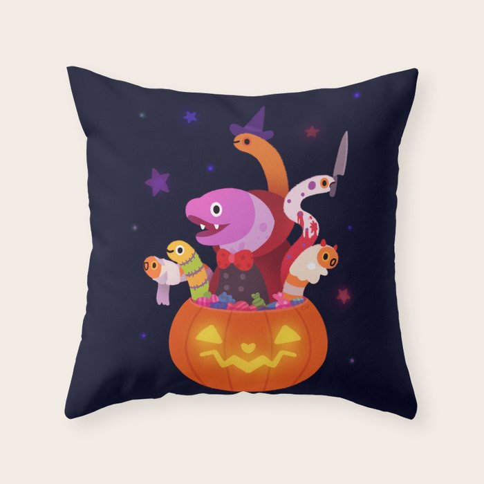 Spooky eels Throw Pillow Gallery Image 6