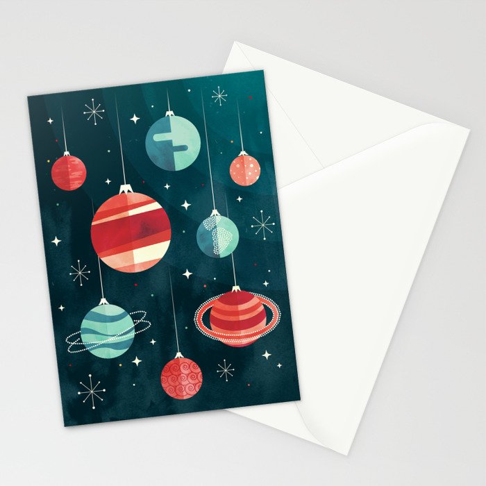 Joy to the Universe (in Teal) Stationery Card Gallery Image 2