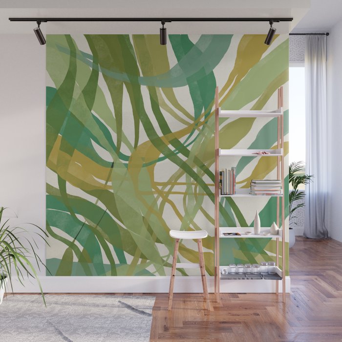 Green Twist - Modern Art Print Wall Mural Gallery Image 1