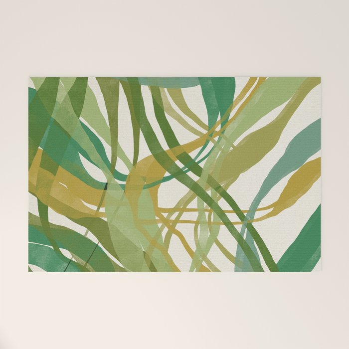 Green Twist - Modern Art Print Welcome Mat Gallery Image 1