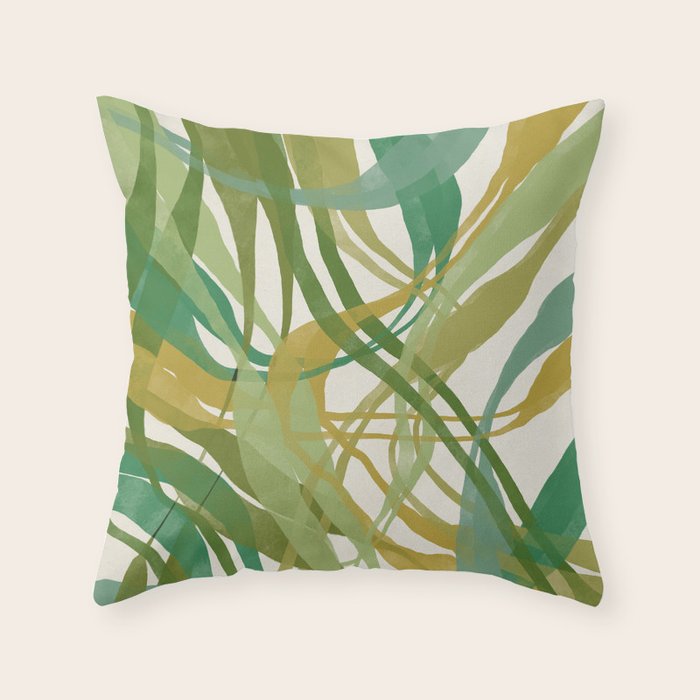 Green Twist - Modern Art Print Throw Pillow Gallery Image 6