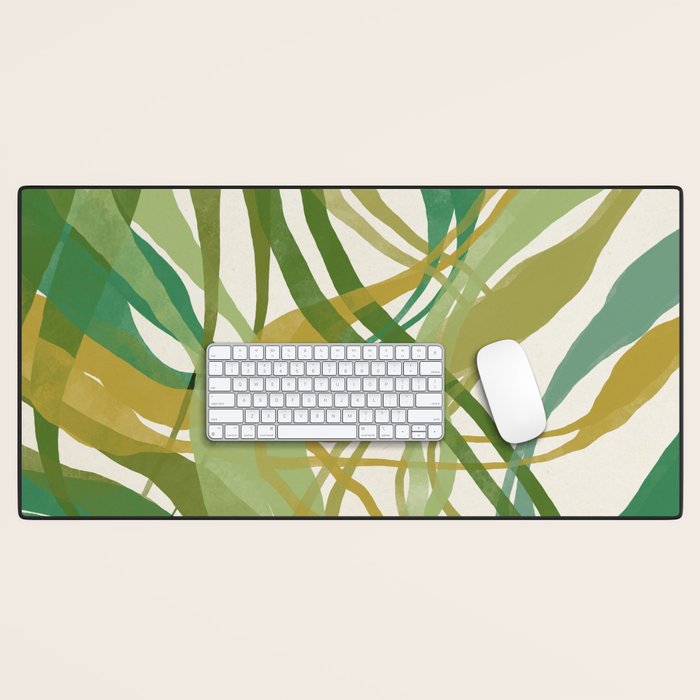Green Twist - Modern Art Print Desk Mat Gallery Image 1