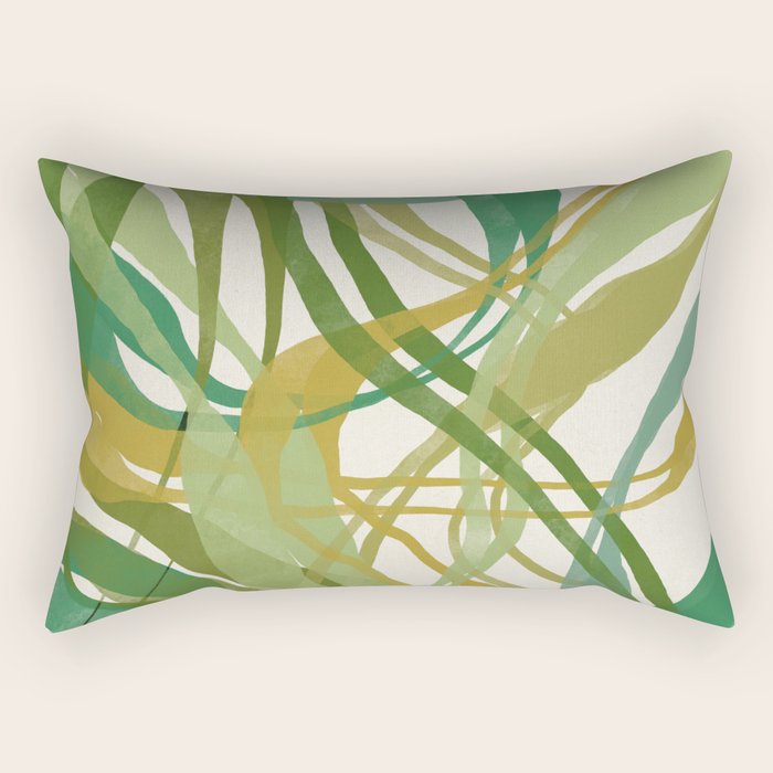 Green Twist - Modern Art Print Rectangular Pillow Gallery Image 1
