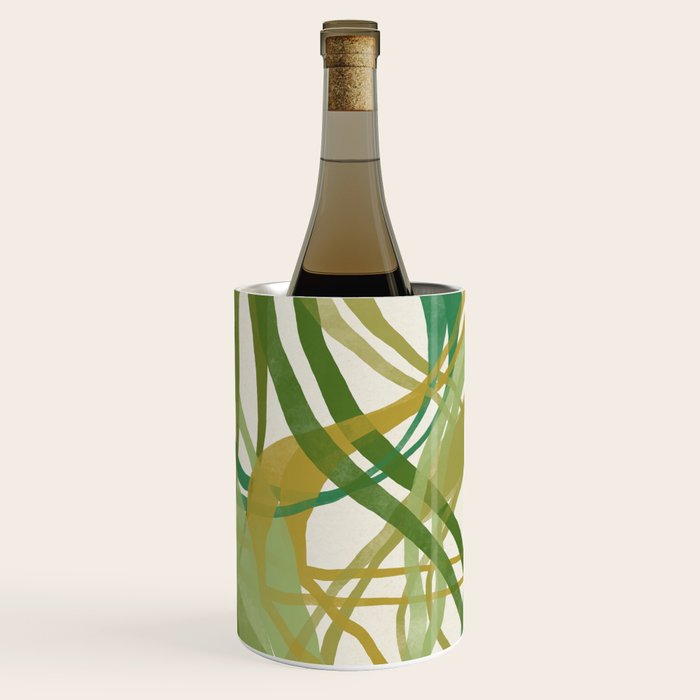 Green Twist - Modern Art Print Wine Chiller Gallery Image 1