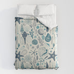 Sea shells on off white Duvet Cover Gallery Image 6