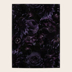Vintage Black Dramatic Glamour Autumn Romanticism: Maximalism Moody Florals - Grand Millennial Midnight purple Roses Black Bouquets and Nostalgic Gothic Mystic Flowers Poster Gallery Image 4