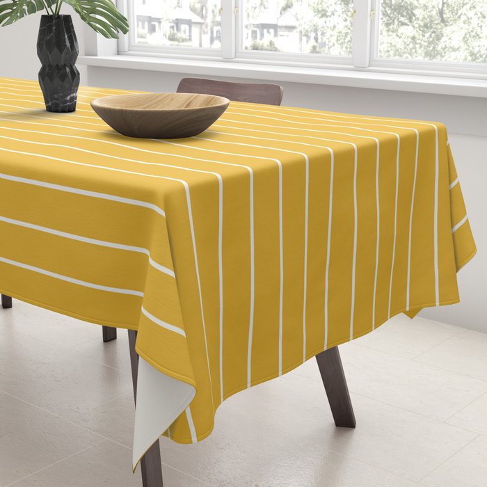 Minimal Arch IX Golden Yellow Modern Geometric Lines Tablecloth Gallery Image 3