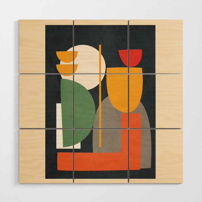Abstract Shape Setting 02 Wood Wall Art Gallery Image 1