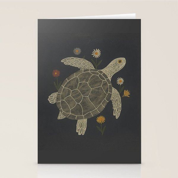 Turtle with Flowers Stationery Card Gallery Image 2