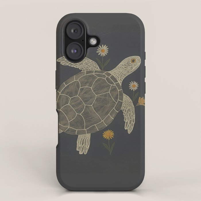 Turtle with Flowers iPhone Case Gallery Image 1