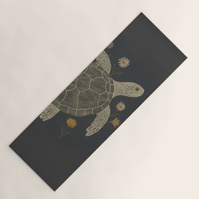 Turtle with Flowers Yoga Mat Gallery Image 1
