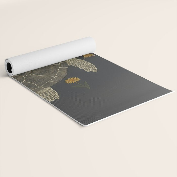 Turtle with Flowers Yoga Mat Gallery Image 2