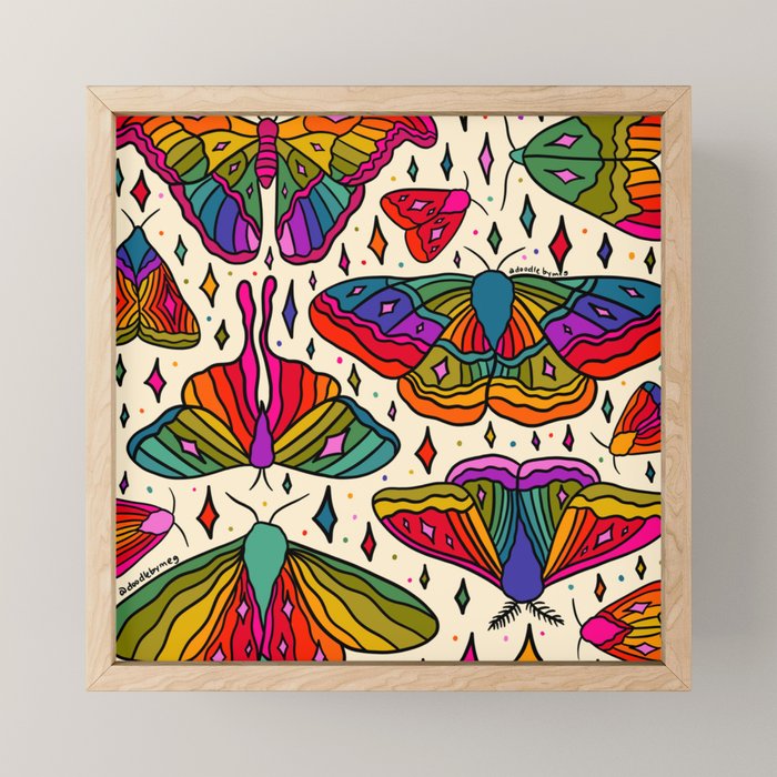 Rainbow Moth Print Mini Art Print Gallery Image 1